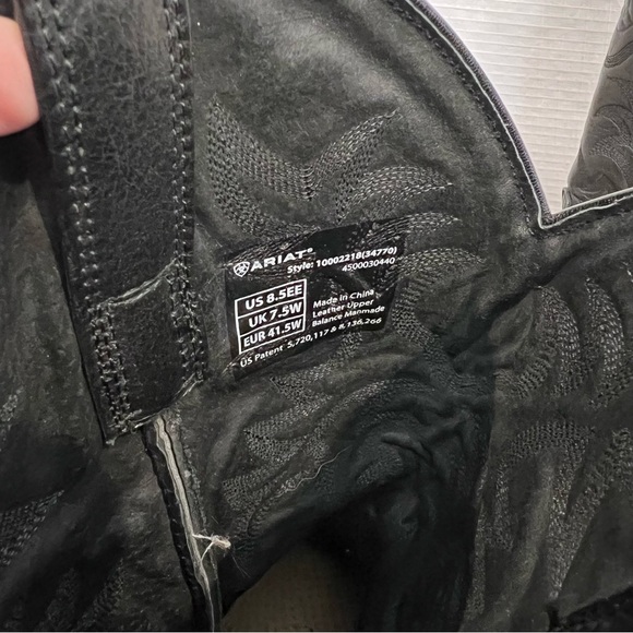 Ariat  Heritage R Toe Black Leather Cowboy Boots Western 10002218 Men Sz 8.5 EE, - Picture 11 of 16